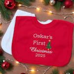 First Christmas Baby Bibs Christmas Tree Personalised Bib