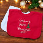 First Christmas Baby Bibs Christmas Tree Personalised Bib
