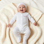 White Sleepsuit and Hat Gift