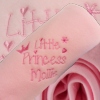 Personalised Baby Blanket Pink Embroidered Girls Little Princess Wrap