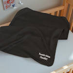 Personalised Baby Blanket Black Pram Fleece
