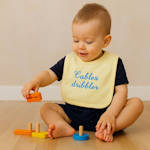 Personalised Baby Bib Gift Yellow Embroidered Bib