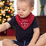 Personalised 1st Christmas Red Baby Bandana Bib