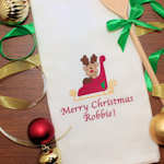 Personalised Christmas Towel Reindeer Tea Towel