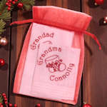 Grandparents Christmas Hankies Pair of Personalised Stocking Hankies