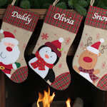 Personalised Christmas Stocking Printed Tartan Stocking