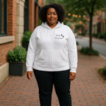 Dog Mama Hoodies Womens Fit White Zip Hoody