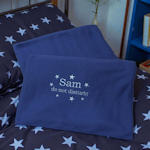 Personalised Boys Blanket Scatter Stars Fleece Throw