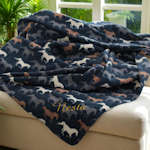 Personalised Throw Blanket Horse Print Fleece