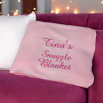 Pink Throw Custom Embroidered