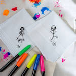 Childrens Drawing Handkerchiefs Bespoke Personalised Embroidery