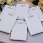 Childrens White Cotton Pocket Square Custom Embroidered Initials & Emblem