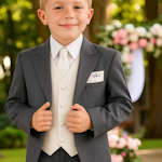 Childrens White Cotton Pocket Square Custom Embroidered Initials & Emblem