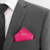 Personalised Pink Pocket Square Hot Pink Satin Handkerchief