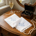 His and Hers Embroidered Wedding Hankies