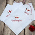 England Flag Handkerchief Set St George Flag Personalised Hankies