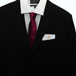 Mens White Cotton Pocket Square Custom Embroidered Initials & Emblem