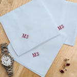 Fine Cotton Monogrammed Handkerchiefs Personalised Traditional Large Centre Initial