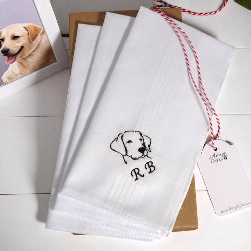 Labrador Dog Handkerchiefs Fathers Day Gift Boxed Set