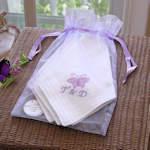 Butterfly Handkerchiefs Embroidered Butterfly Hankies Set of 3