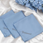 Personalised Satin Handkerchief Embroidered Light Blue Satin Hanky
