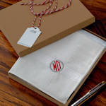 Mens Monogrammed Handkerchiefs Set Diamond Initials Embroidered Hankies