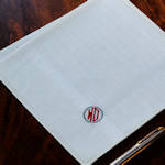 Mens Monogrammed Handkerchiefs Set Diamond Initials Embroidered Hankies