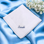 Ladies Handkerchief Personalised White Cotton Hanky