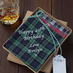 Mens Gift Message Handkerchiefs Tartan Boxed Handkerchief Set