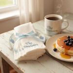 Six Customised Cloth Napkins Set Home AirBnB Restaurant Name Napkins