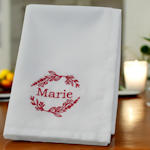 Personalised Cloth Napkins Monogram Leaves Dinner Napkin