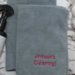 Personalised Microfibre Cloth Grey Pair Cleaning Car Cloths