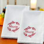 Personalised Cloth Napkins Monogram Leaves Dinner Napkin