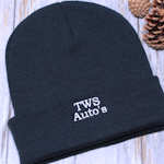 Personalised Navy Blue Beanie Hat Winter Cuffed Knit Hat