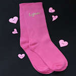 Personalised Pink Socks Printed Ladies Socks