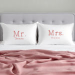 Personalised Pillowcases Mr and Mrs Printed White Pillow Case Set