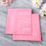 Personalised Microfibre Cloths Large Pink Cleaning or Car Cloths