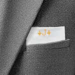 Monogrammed Pocket Squares Initials and Motif Cotton Hanky