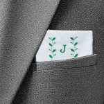 Monogrammed Pocket Squares Initials and Motif Cotton Hanky