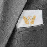 Monogrammed Pocket Squares Initials and Motif Cotton Hanky