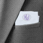 Monogrammed Pocket Squares Initials and Motif Cotton Hanky