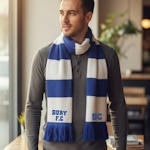 Blue and White Football Scarf Personalised Team Scarf