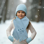 Childrens Personalised Hearts Scarf Kids Scarves Choice of Colour