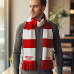 Red and White Sports Scarf Personalised Team Scarves