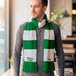Green and White Stripe Scarf Personalised Team Scarves
