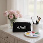 Personalised Pencil Case Black Canvas Pen & Pencilcase