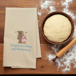Couples Anniversary Tea Towel Mr and Mrs Teddy Bear Gift