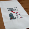 Personalised Puppy Love Tea Towel Wedding Anniversary Gift