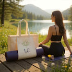 Natural Cotton Yoga Bag Personalised Yoga Gift