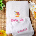 Personalised Baby Towel and Bib 1st Birthday Gift Set